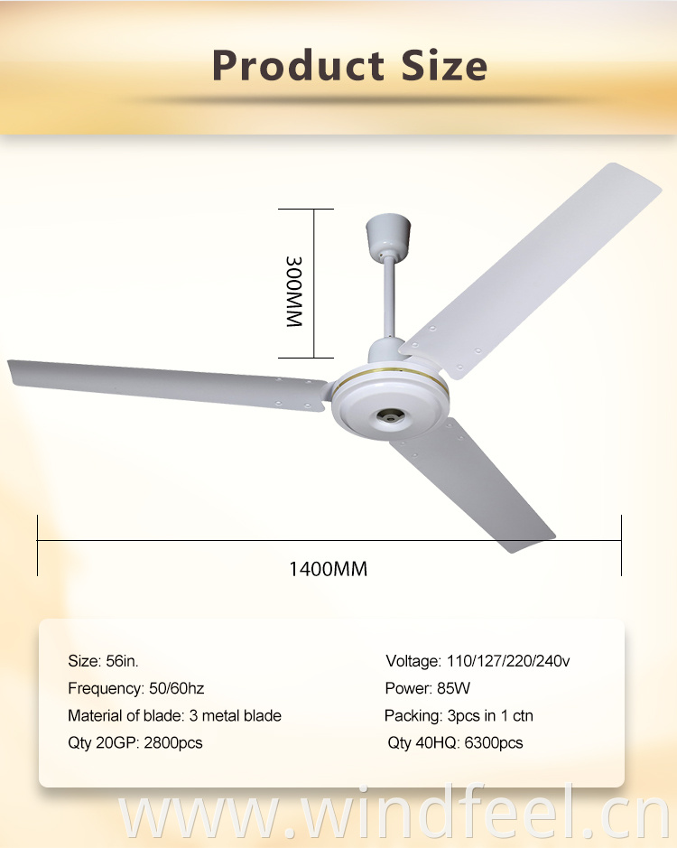 Cheap Price China SMC 56 Inch Ceiling Fan 48 Inch Electric Fan with 100% Copper Motor Pure Aluminum Motor Fans